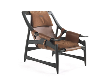 KALAMAJA - Tanned leather armchair with armrests by Gianfranco Ferré Home - view 3